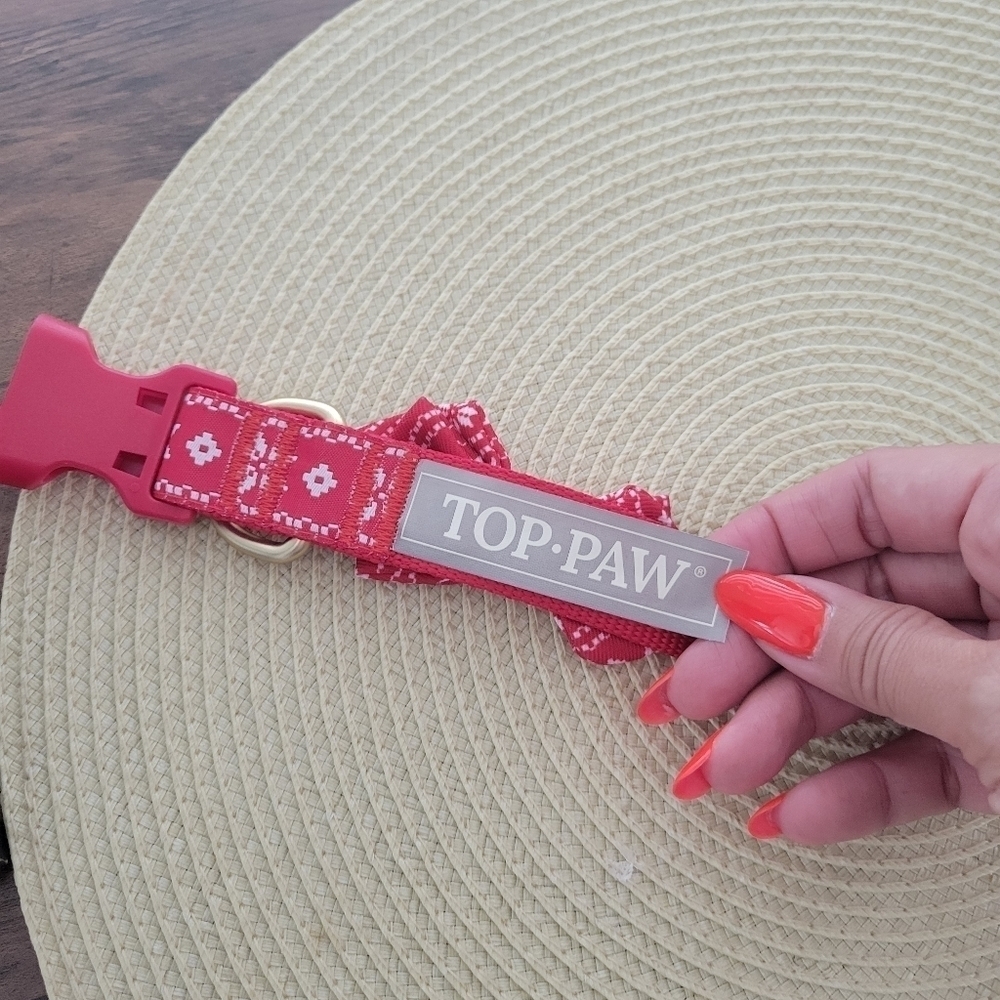 Top Paw Holiday Dog Collar L Red - Picture 3 of 8